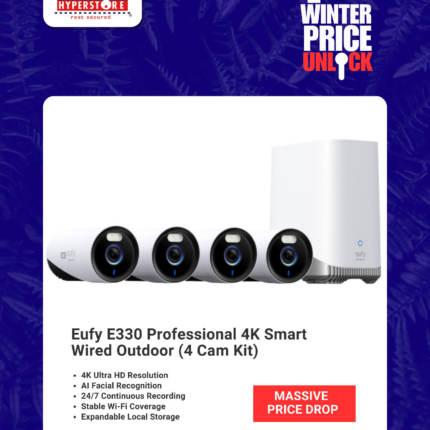 Eufy E330 Professional 4K Smart Wired Outdoor four camera kit winter security special promotion at Security Hyperstore.